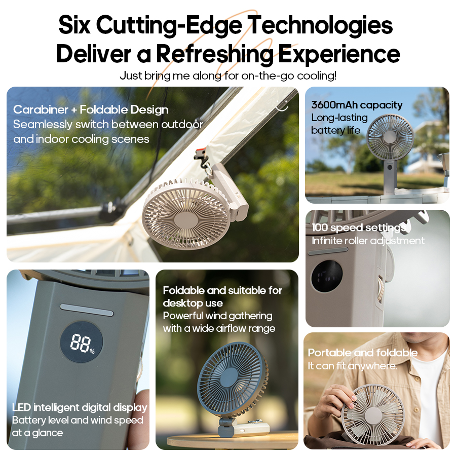 New Portable Folding Handheld  - đánh giá và giá Oscillating Fan Clip